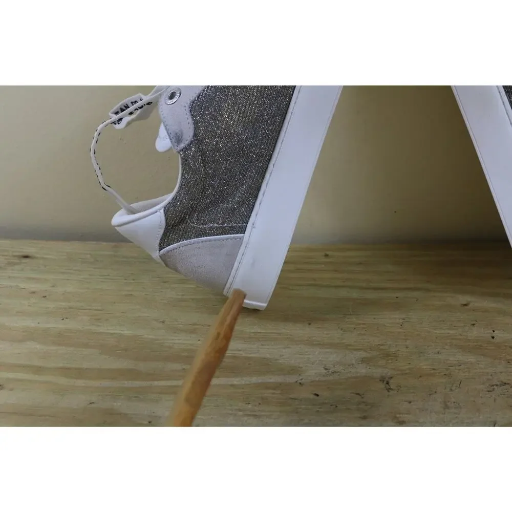 New Zadig & Voltaire Sneakers 38 White Leather Flash Sparkle Shoes - Picture 14 of 15